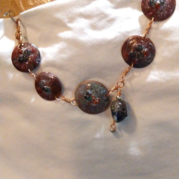 CCLHMHLLC Torch Fired/Fused Glass Jewellery Bracelet/Earring Set - Picture 2 of 4